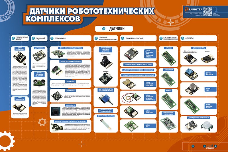 Электрифицированный стенд "Датчики робототехнических комплексов"