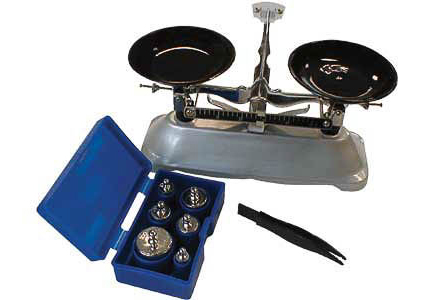 Весы учебные с гирями до 200 г