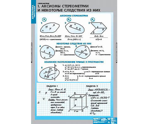 Таблицы демонстрационные "Стереометрия"